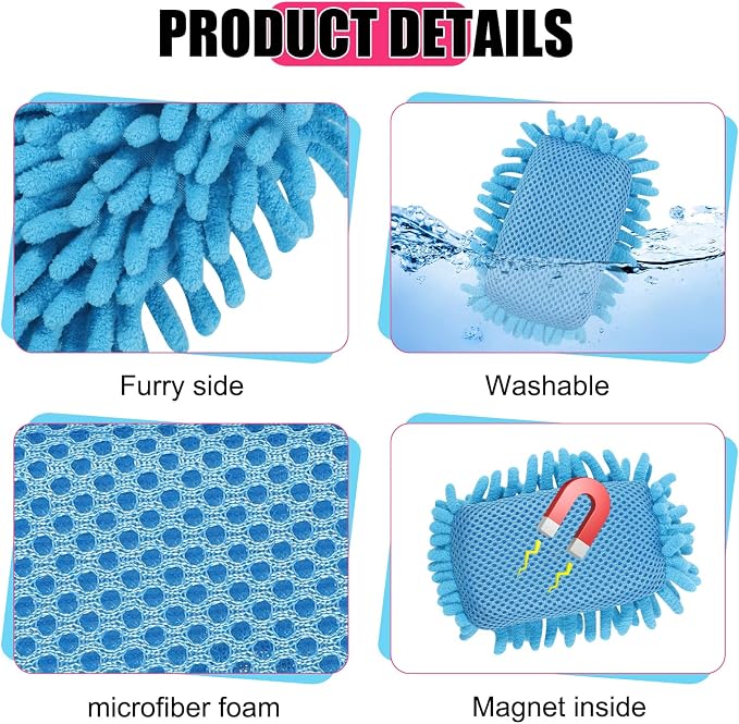 Jspupifip 12 Pcs Microfiber Shag Eraser Whiteboard, Magnetic Dry Erase Eraser - Image 3