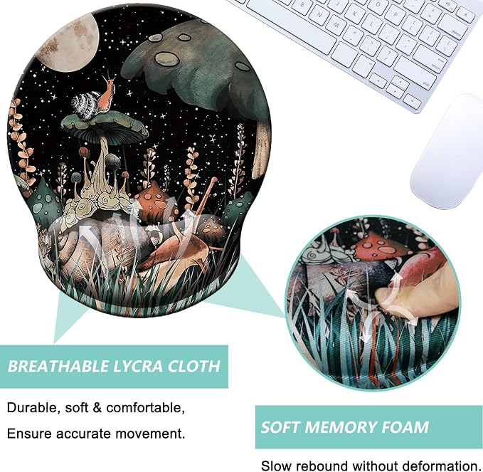 Mouse Pad with Wrist Support, Ergonomic Mouse Pad with Memory Foam Wrist Rest - Image 3