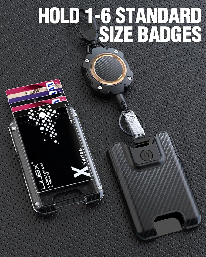 LIUGX Retractable Badge Holders, Heavy Duty Carabiner Keychain, Durable ID Card - Image 5