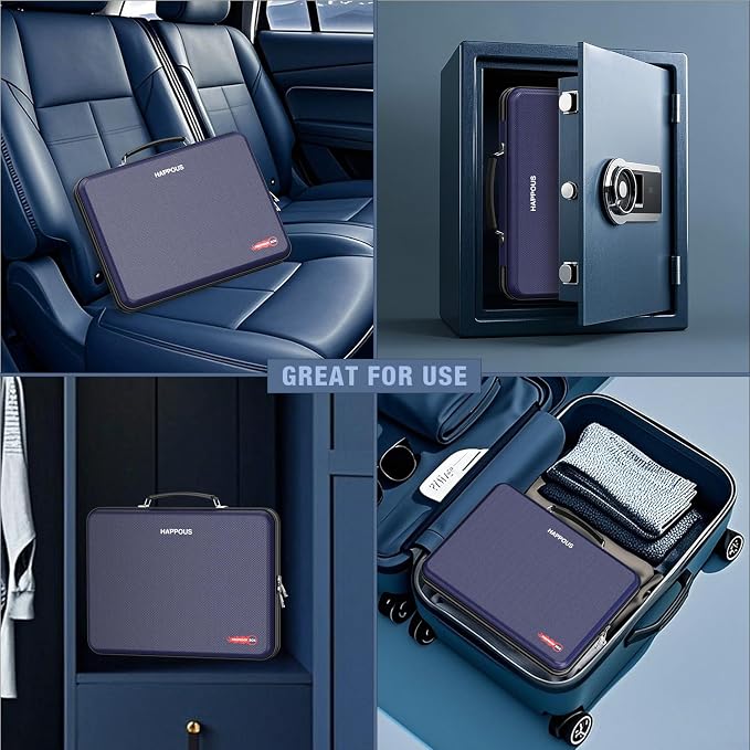 Fireproof Document Organizer, Fireproof Document Box | Portable Hard-Shell - Image 5