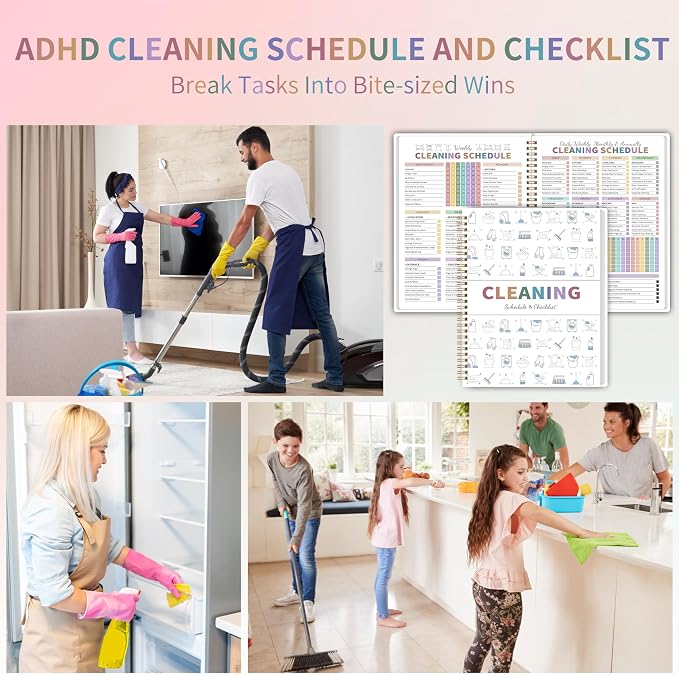 ADHD Cleaning Planner for Adults Women, Cleaning Schedule and Checklist Notebook - Image 7