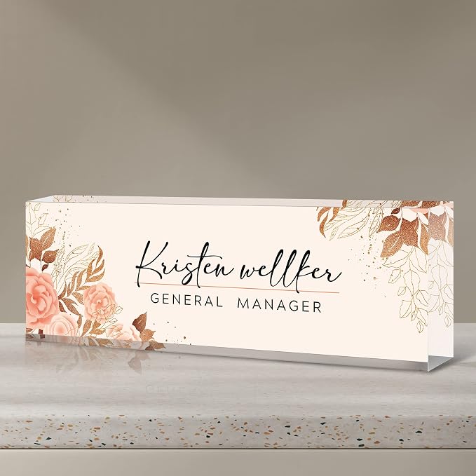 Personalized Office Name Plate for Desk, Custom Employee Appreciation Gifts by Custom