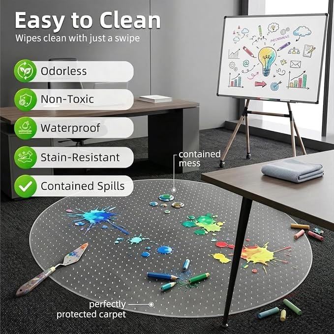 Office Chair Mat for Carpets, 2 Pack 36" × 36" Round Computer Chair Mat - Image 7
