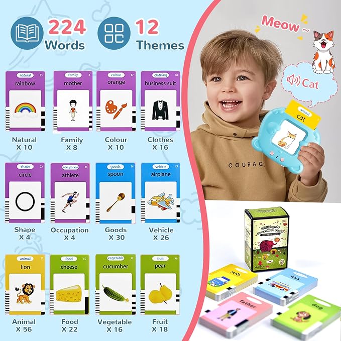 Talking Flash Cards for Toddler, Learning Montessori Toys - Image 3