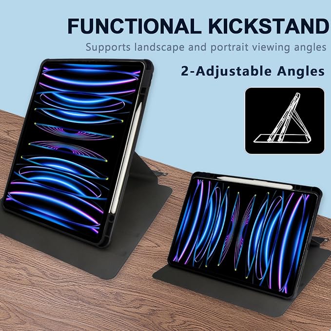 3 Ring Portfolio with iPad Holder, Business Padfolio with Clipboard & Rotating - Image 3