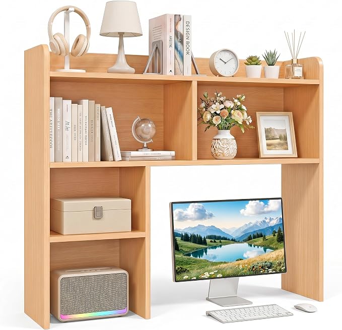 SUPER DEAL Desktop Bookshelf, Countertop Storage Hutch by Superdeal