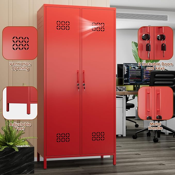 SUPEER 2 Doors Metal Storage Locker - Image 7