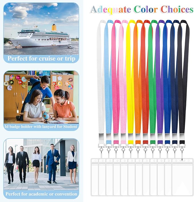 36 Pack Lanyards for ID Badges Cruise Lanyard for Ship Cards - Image 7