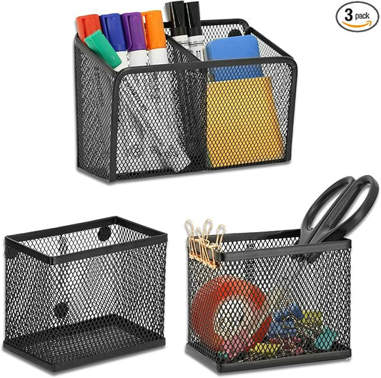 Neudeco Locker Shelf Organizer, Magnetic Pencil Holder, Metal Storage Basket by Neudeco