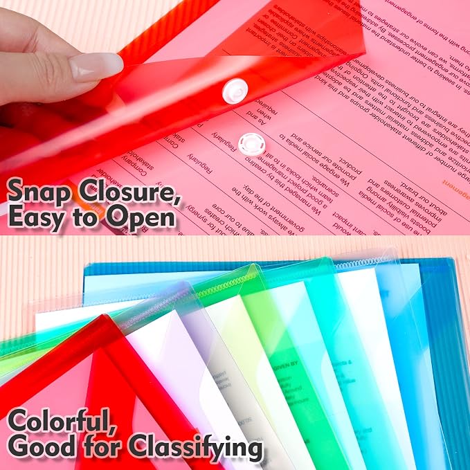 LEOBRO File Folders, A4 Plastic Envelopes - Image 5