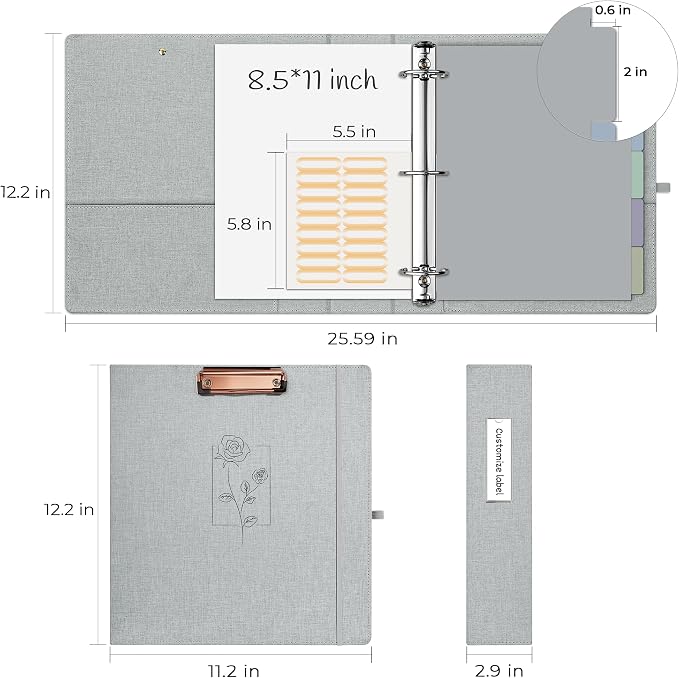 EYROZILL 3 Ring Binder 2 Inch, Binder - Image 5