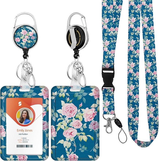 ID Badge Holder with Lanyard, Retractable ID Badge Card Holders Detachable Neck by Boutilon