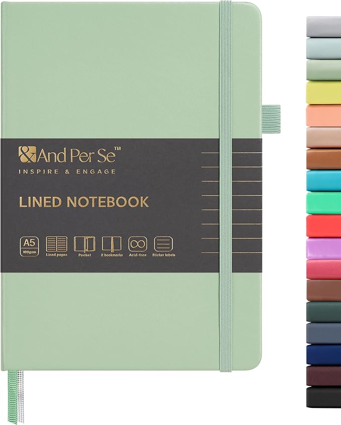 &And Per Se Lined Journal Notebook, 160 Pages, A5 5.7 x 8 inches College Ruled by AndPerSe