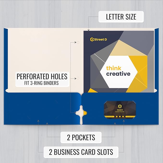 Better Office Products 2 Pocket Folders Bulk, Letter Size Paper Portfolios Case - Image 4