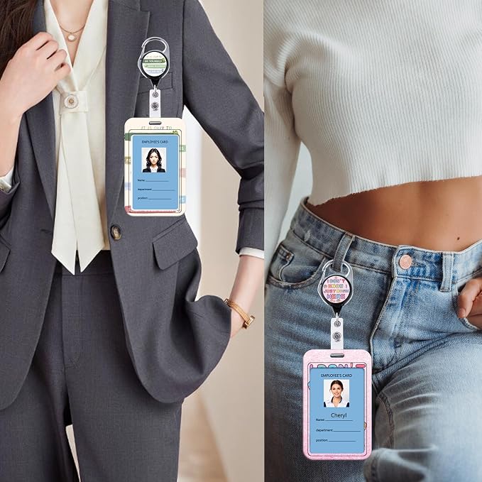 Quote ID Badge Holder Cute Flowers Retractable Badge Holder Reel - Image 7