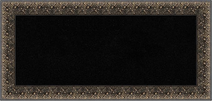 Amanti Art Black Cork Board for Wall, 17x35 Vision Board with Black Wood Frame, Medium Corkboard Office Decor for Home Organization, Traditional Corkboard Pinboard to Display Items for Home-DeskLoop Office