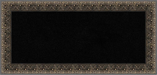 Amanti Art Black Cork Board for Wall, 17x35 Vision Board with Black Wood Frame, Medium Corkboard Office Decor for Home Organization, Traditional Corkboard Pinboard to Display Items for Home-DeskLoop Office