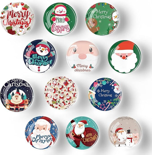 12Pcs Christmas Refrigerator Magnet Fridge Sticker,Christmas Fridge Magnets Decoration for Crafts,Strong Fridge Magnets for Kitchen, School,Office Whiteboard, Cabinet and Dishwasher-DeskLoop Office