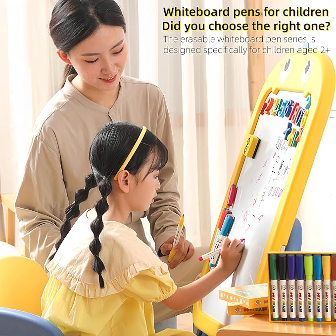 12 Colors Dry Erase Markers for Kids, Magnetic Whiteboard Pens - Image 8