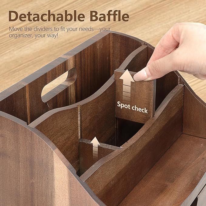 Rebee Vision Acacia Wood Mail Organizer - Image 5