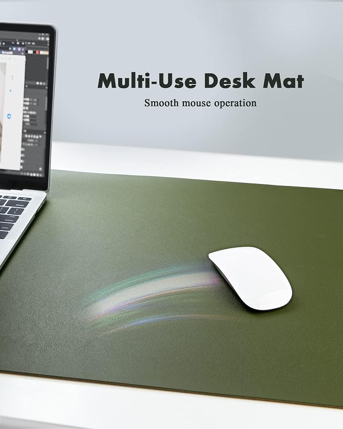 YSAGi Double-Sided Desk Pad, 31.5"x15.7"Leather Desk Mat, Eco Cork Desk Pad - Image 5