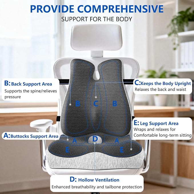 Lumbar Support Pillow for Office Chair, Seat Cushion - Image 2