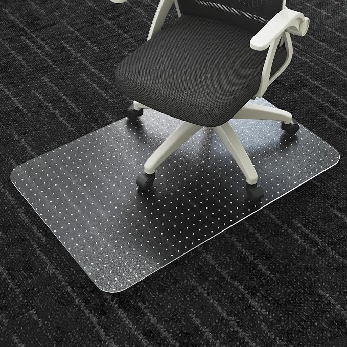 Office Chair Mat for Carpet Floors, Sturdy PVC Computer Chair Mats Anti-Slip by SHAREWIN