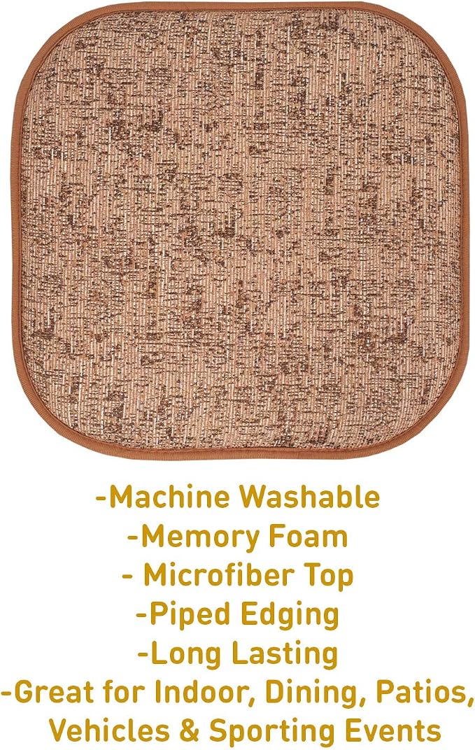 Sweet Home Collection Chair Cushion Memory Foam Pads Honeycomb Pattern Slip Non - Image 3