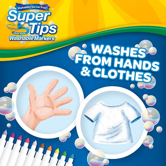 Crayola Super Tips Marker Set, Fine Point Washable Markers, Teacher Must Haves - Image 12