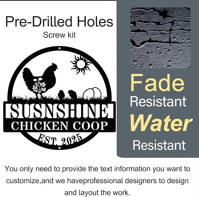 Personalized Chicken Coop Metal Signs Custom Chicken Coop Decor Chicken Coop - Image 6