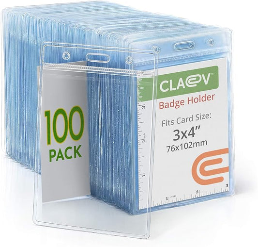 Claev Vertical Large Flexible and Tear Resistant ID Badge Holders, Conventions by Claev
