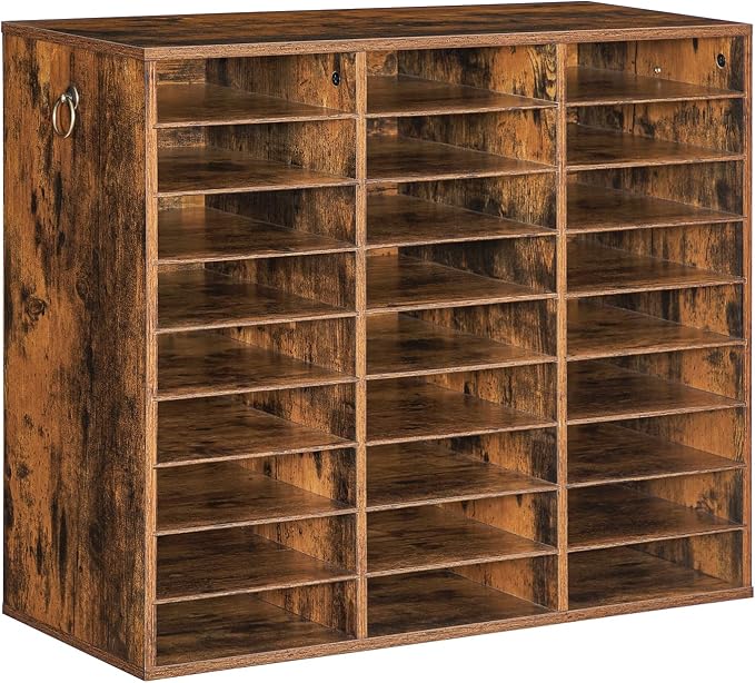 HOOBRO Literature Organizer, 27 Compartments Wooden Mail Organizer, Countertop by HOOBRO