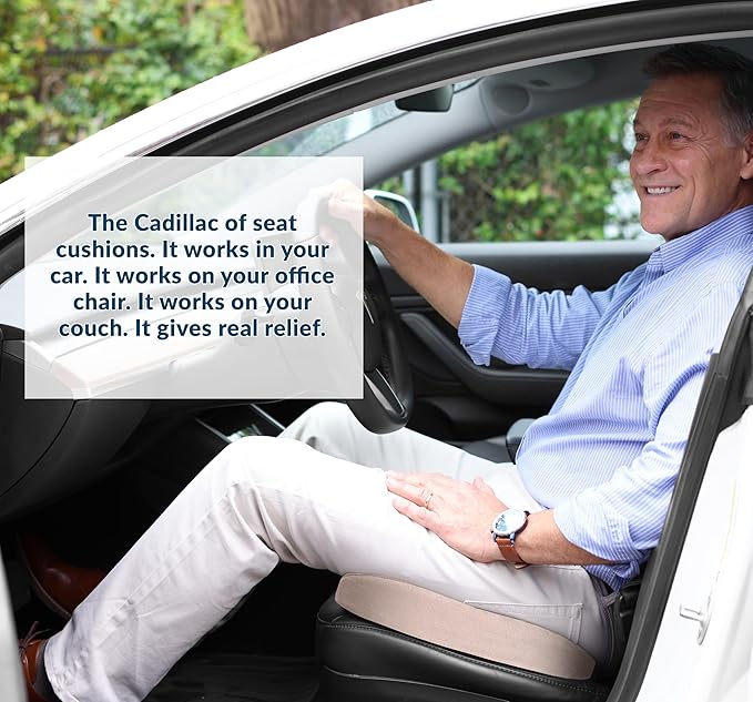 ComfiLife Premium Gel & Memory Foam Seat Cushion – Doctor Recommended Office Chair Cushion, Car Seat Cushion – Chair Cushions for Back & Sciatica Pain Relief – Seat Cushions for Office & Desk (Beige)-DeskLoop Office