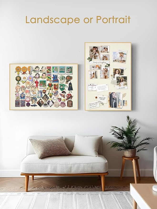 Lightomorrow Bulletin Board 40 x 30 inches, Oatmeal White Pin Board - Image 4