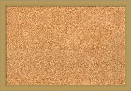 Amanti Art Natural Cork Board for Wall, 18x26 Vision Board with Gold Frame, Medium Corkboard Office Decor for Home Organization, Casual Corkboard Pinboard to display items for home organization-DeskLoop Office
