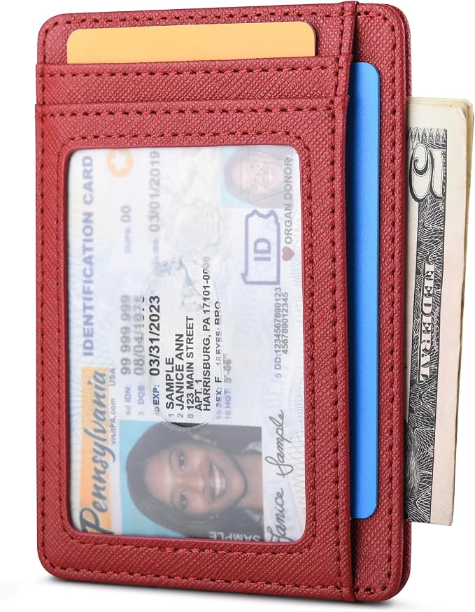Buffway Slim Minimalist Front Pocket RFID Blocking Leather Wallets - Image 2
