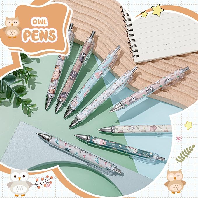 Ireer 8 Pcs Ballpoint Pens for Women 1.00 mm Cute Black Ink Fancy Pens Fine - Image 4