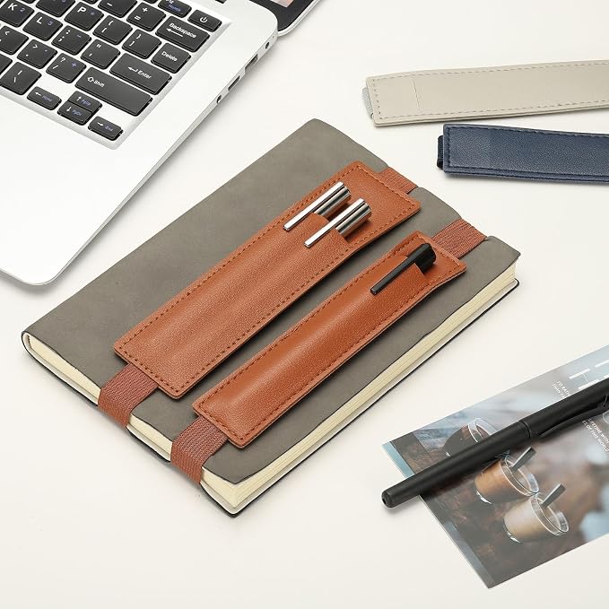 PATIKIL 6Pcs Elastic Notebook Pen Holder, Adjustable Hold 1 Pen Holder PU - Image 5