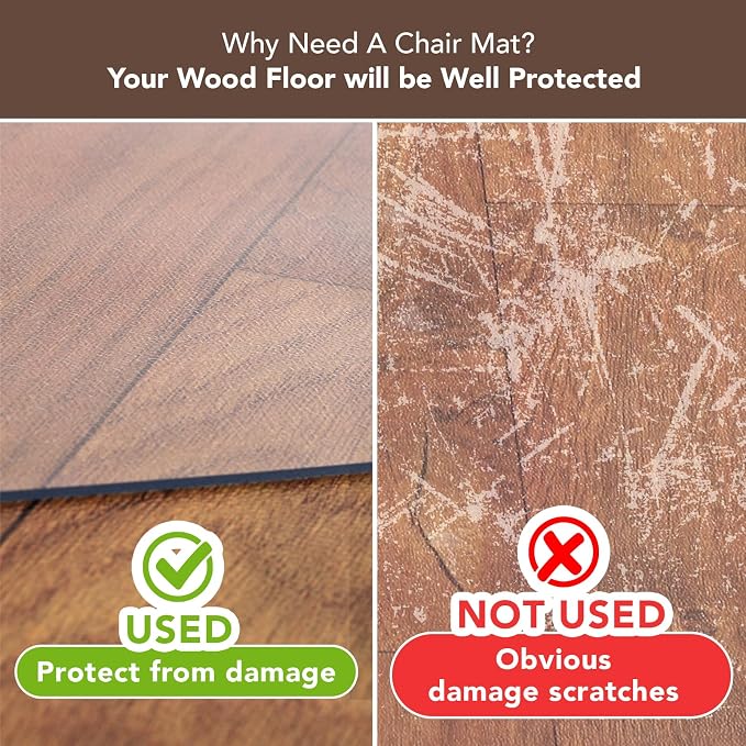 Office Chair Mat for Hardwood Floor: 63"x 51" Extra Large Chair Mats for - Image 4