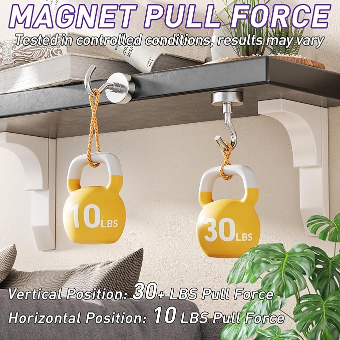 12 Pack Magnetic Hooks for 2026 Cruise Cabins Beach Vacation 30lbs+ Heavy Duty - Image 8