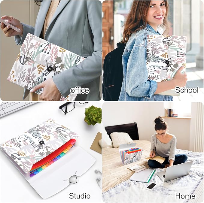 Uquelic 13-Pocket Expanding File Folder, Accordion File Holder - Image 9