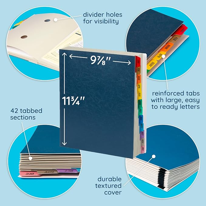 Blue Summit Expanding Monthly File Organizer, Letter Size 12 Month File Folder - Image 4