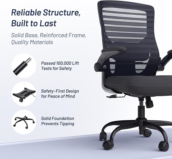 Office Desk Chair for Long Hours & Lower Back Pain Relief – 4“ Thick Molded - Image 8