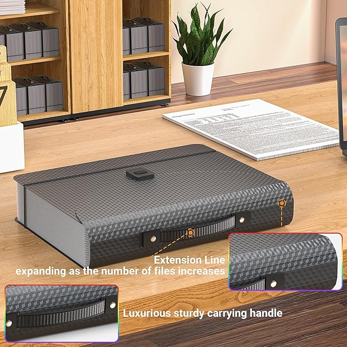25 Pockets Expanding File Folders, Portable Accordian File Organizer, - Image 4