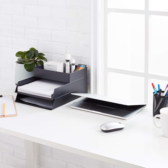 Amazon Basics Rectangular Plastic Desk Organizer - Image 10