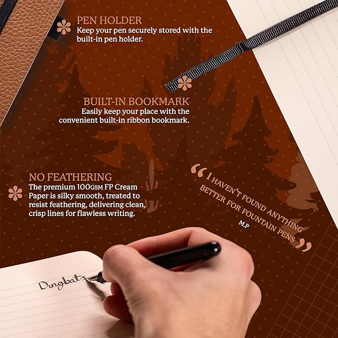 Dingbats A5 Wildlife Ruled Notebook Journal - Premium Vegan Leather Softcover Executive Journal for Women & Men - Work, Note Taking, Writing & Travel-DeskLoop Office