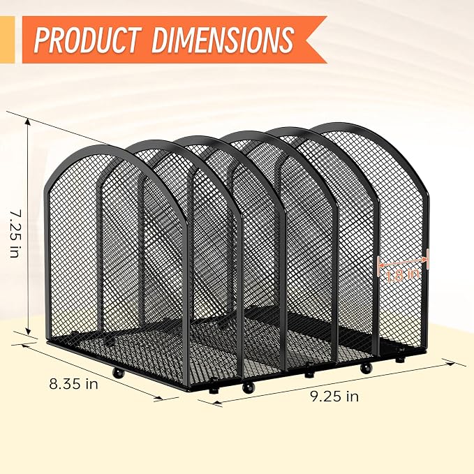 MINDEPOT Desk File Organizer 5 Sections Desktop Organizer File Mail Sorter - Image 2