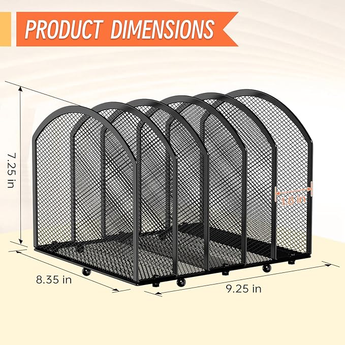 MINDEPOT 5-Section Desk File Organizer, Vertical Desktop File Holder Mail - Image 2