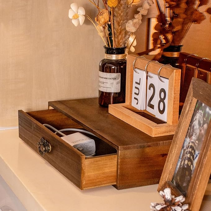 Wooden Drawers Organizer Soild Desktop Drawer Storage Box Organizer - Image 4
