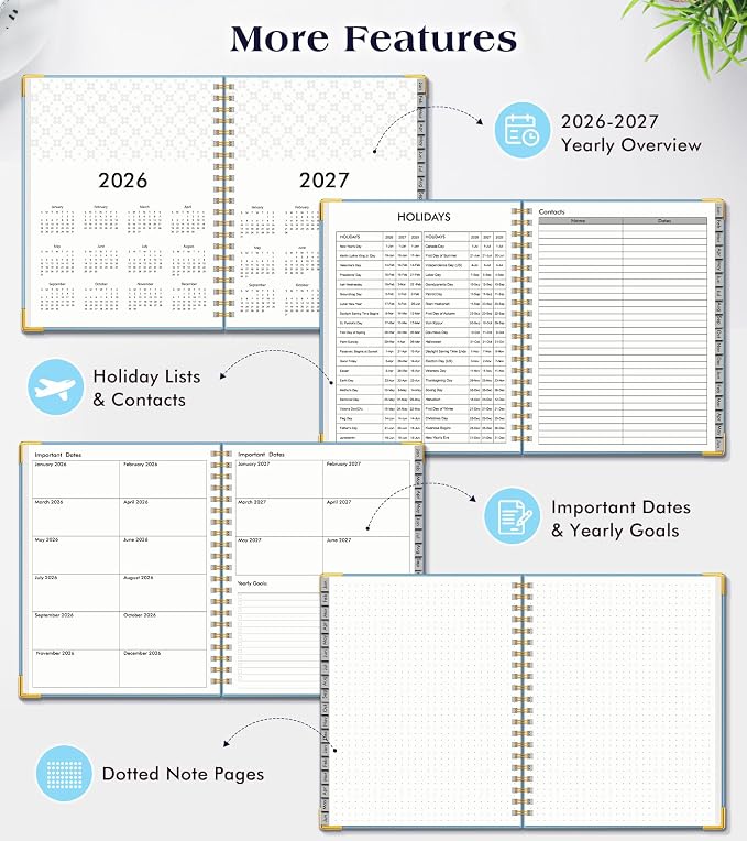 Planner 2026-2027, 18 Months Weekly and Monthly Hardcover Planner, January 2026 - Image 6